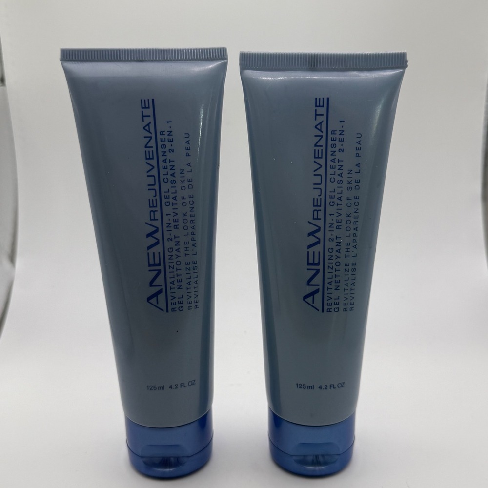 NEW Lot of 2 Avon Anew Rejuvenate Revitalizing 2-in-1 Gel Cleanser 4.2 oz Each